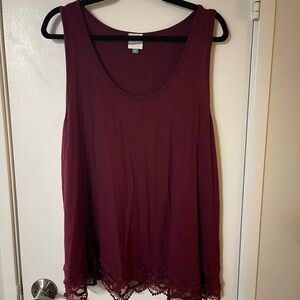 Red Sleeveless Relaxed Tank Top